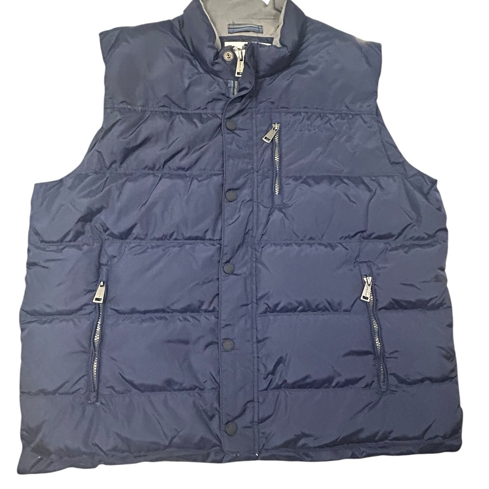 Orvis Essex Men’s Navy Full Zip Duck Down Puffer Vest XL Nylon Insulated